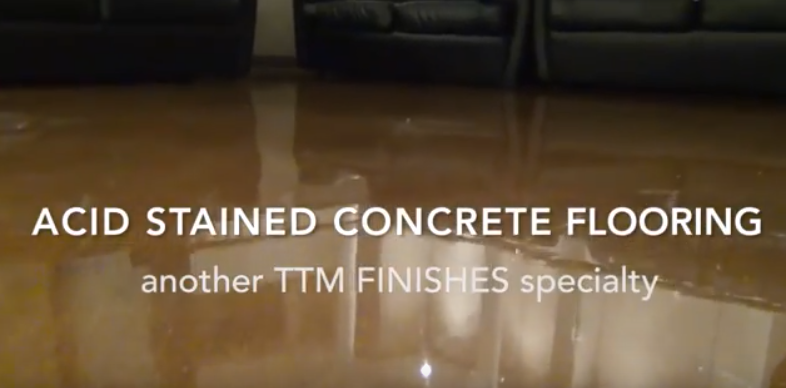 Acid staining of concrete floor by TTM Finishes at George Brown College